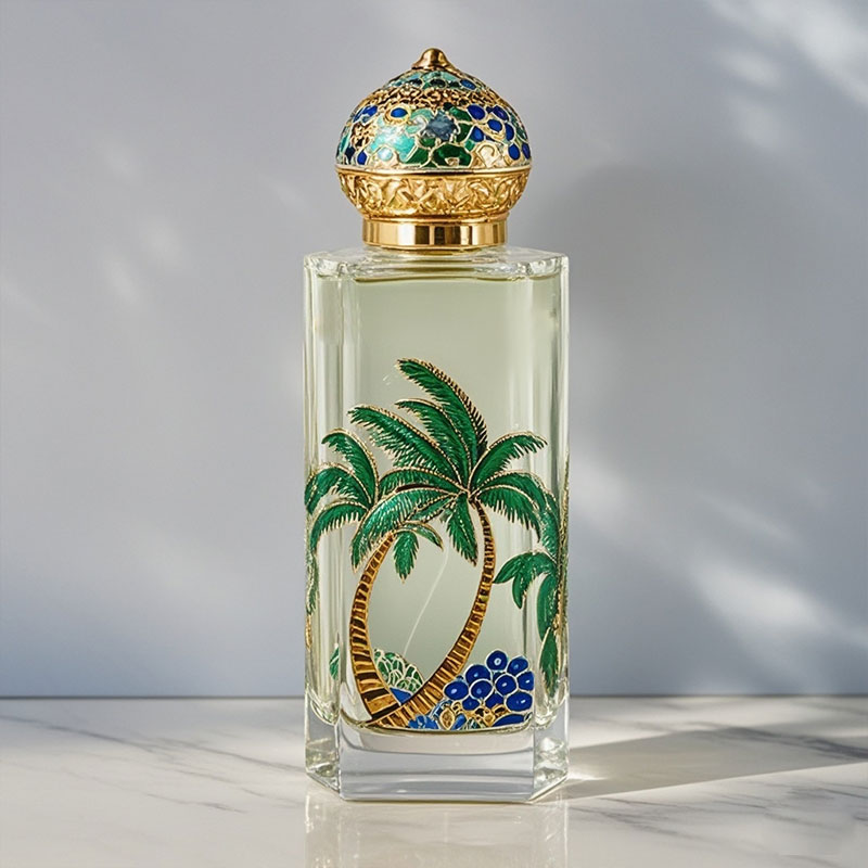 cap perfume with leaf