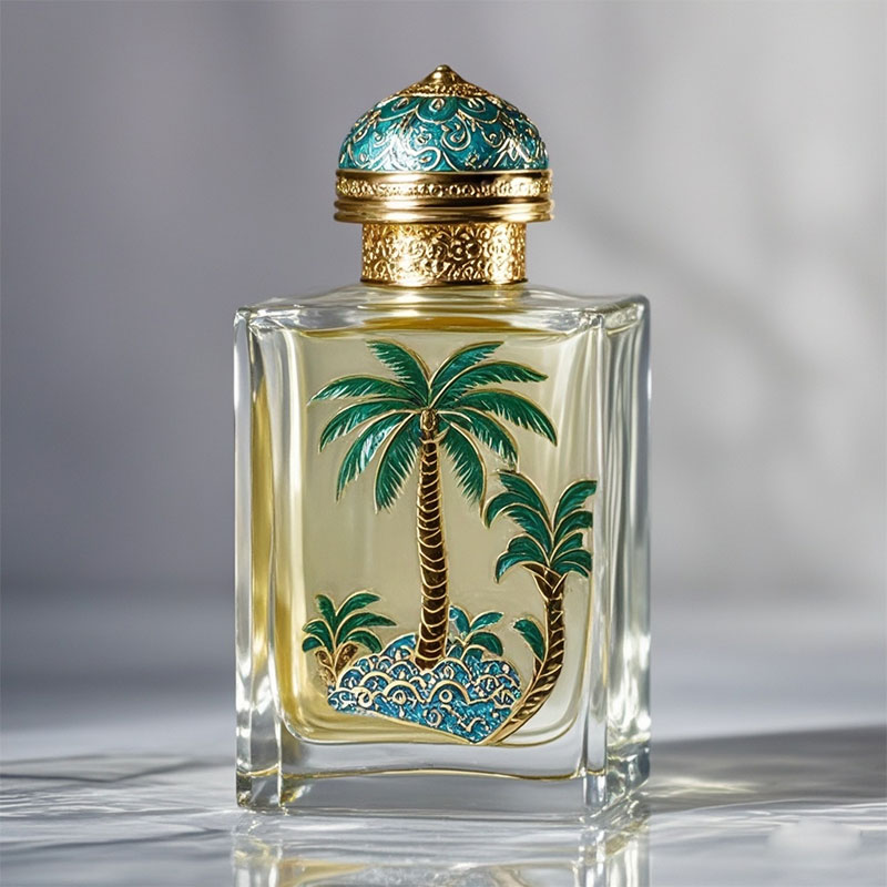 cap perfume with leaf