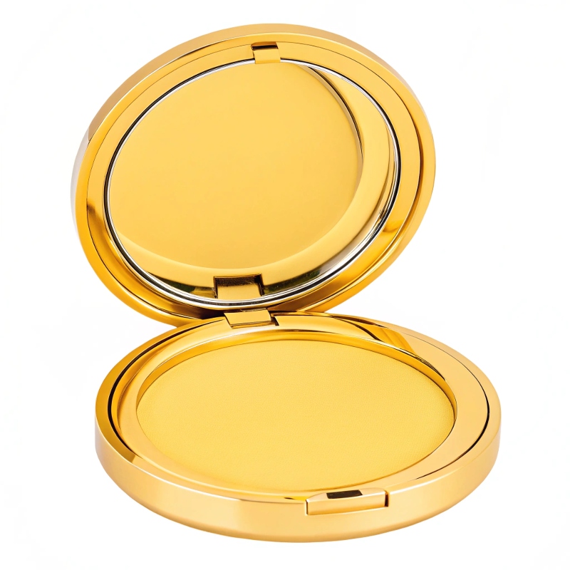 Zinc Alloy Powder Compact Boxes and Blush Packaging Materials, High-End Cosmetic Containers.